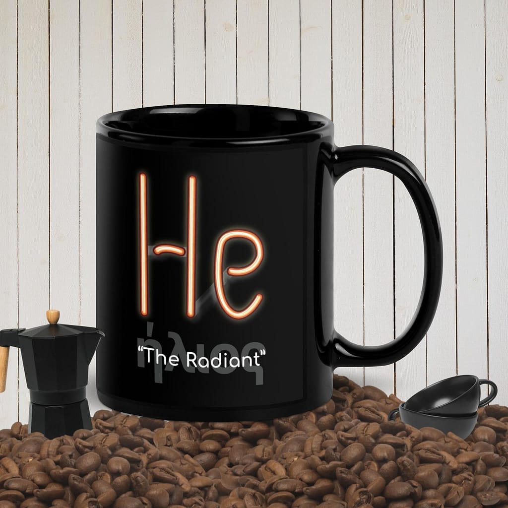 Helium: The Radiant | Black Glossy Mug