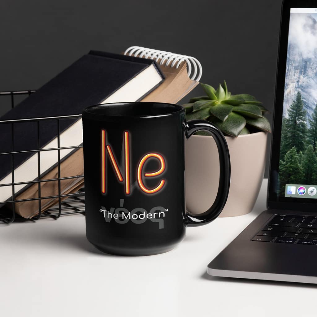 Neon: The Modern | Black Glossy Mug
