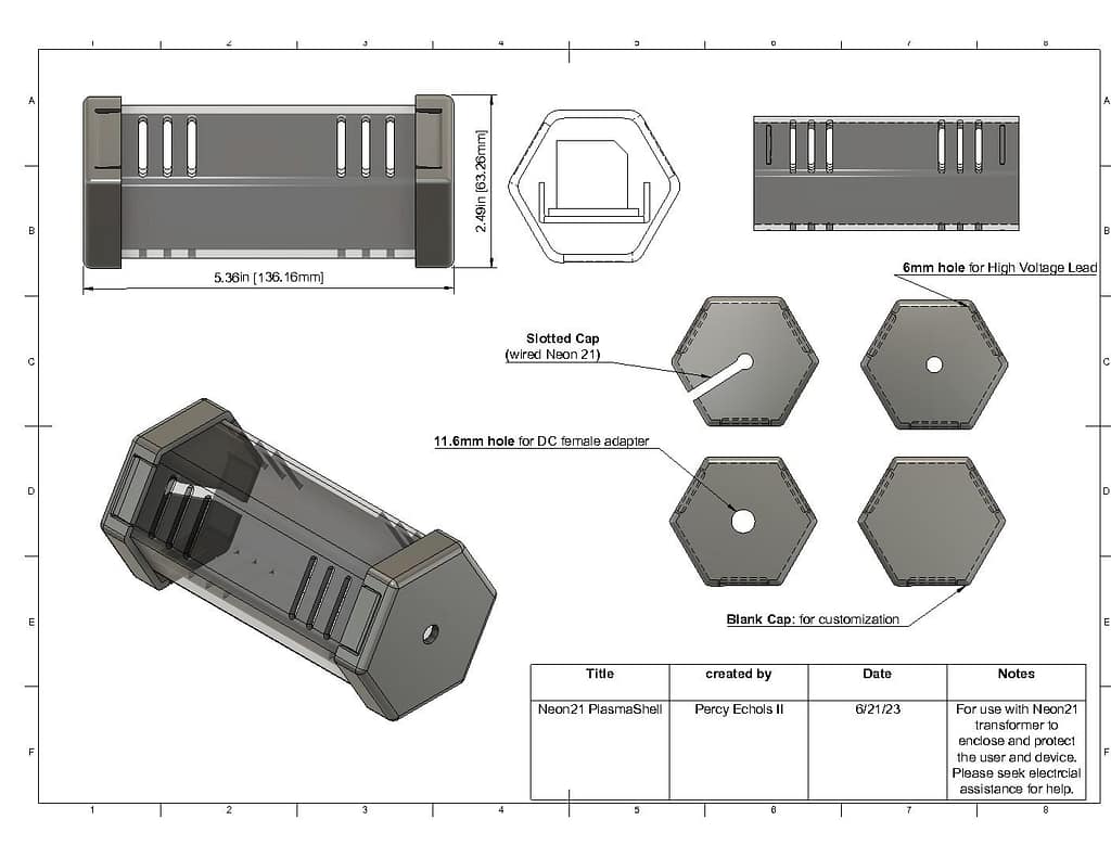 Neon 21 - PlasmaShell Case (3D model and Printing Service)