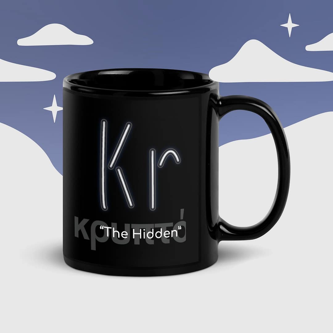 Krypton: The Hidden | Black Glossy Mug