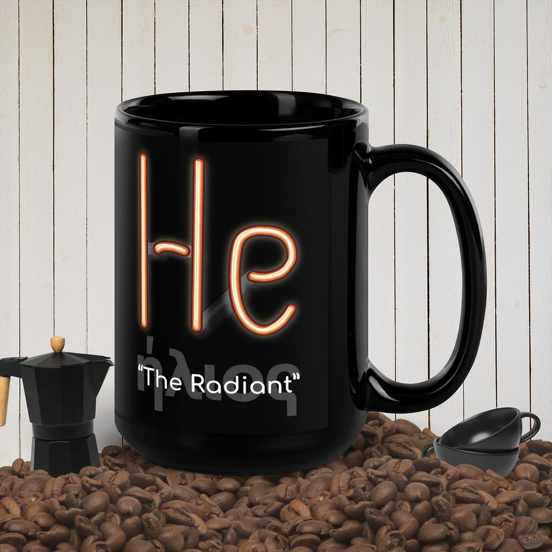 Helium: The Radiant | Black Glossy Mug - Image 2