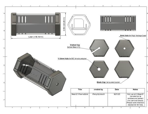 Neon 21 - PlasmaShell Case (3D model and Printing Service)